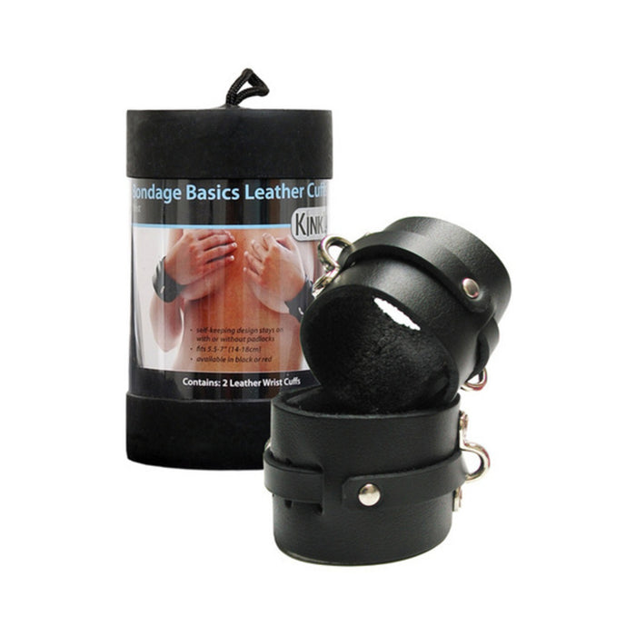 Kinklab leather wrist cuffs - black | cutebutkinky.com