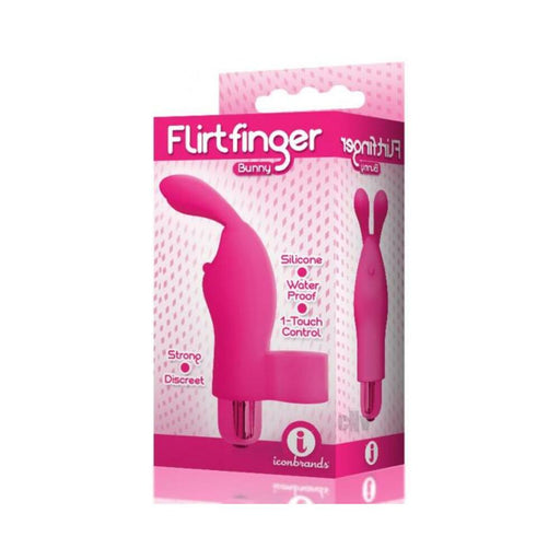 The 9's Flirt Finger Bunny Finger Vibrator Pink | cutebutkinky.com