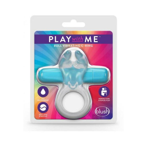 Play With Me - Bull Vibrating C-ring - Blue | cutebutkinky.com