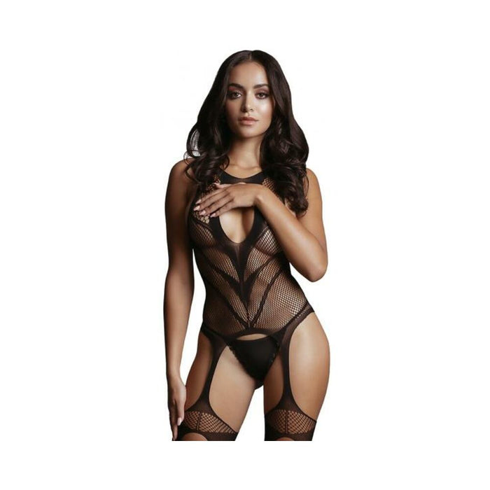Shots Le Desir Suspender Bodystocking Black O/s | cutebutkinky.com