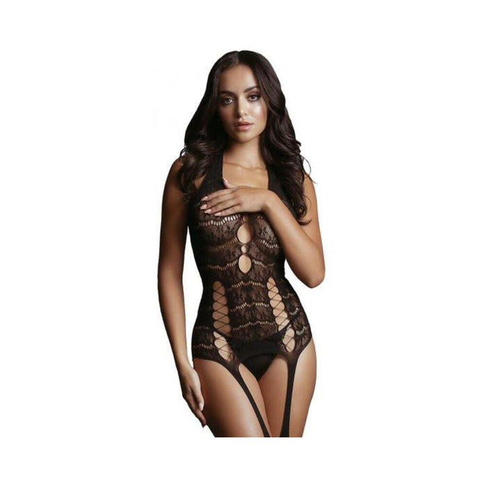 Shots Le Desir Lace Suspender Bodystocking Black O/s | cutebutkinky.com
