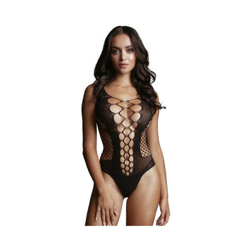 Shots Le Desir Contrast Fence Net Teddy Os Black | cutebutkinky.com