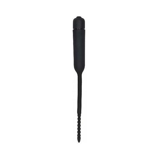 Shots Ouch Urethral Sounding Silicone Vibrating Bullet Plug W/beaded Tip - Black | cutebutkinky.com