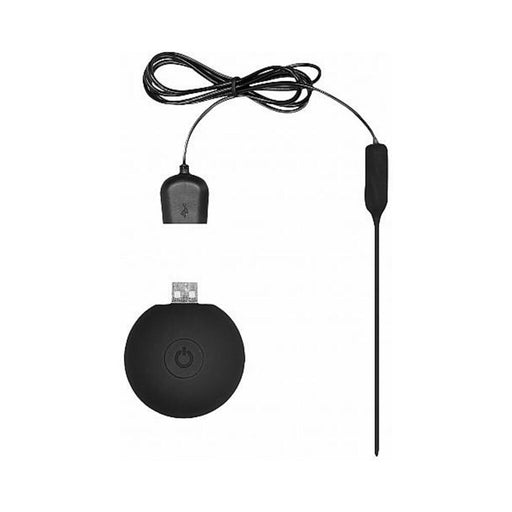 Shots Ouch Urethral Sounding Silicone Rechargeable & Remote Controlled Vibrating Plug - Black | cutebutkinky.com