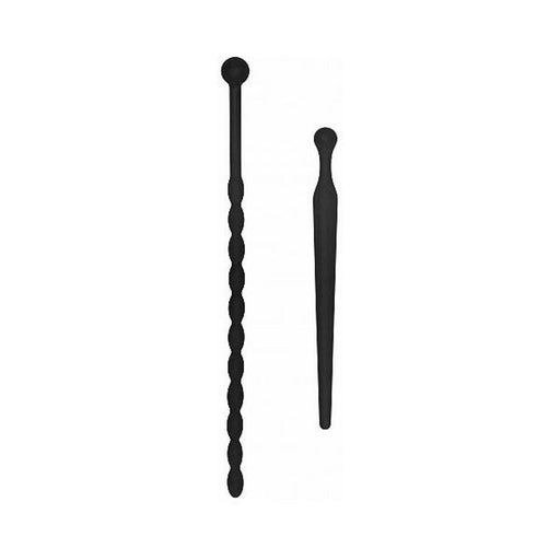 Shots Ouch Urethral Sounding Beginners Silicone Plug Set - Black | cutebutkinky.com