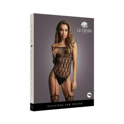 Shots Le Desir Strapless, Crotchless Teddy With Stockings Black O/s | cutebutkinky.com