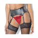 Coquette Matte Wetlook Garter Belt Black Os Hanging | cutebutkinky.com