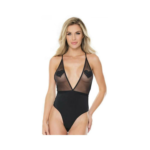 Crotchless Teddy Black Os Hanging | cutebutkinky.com