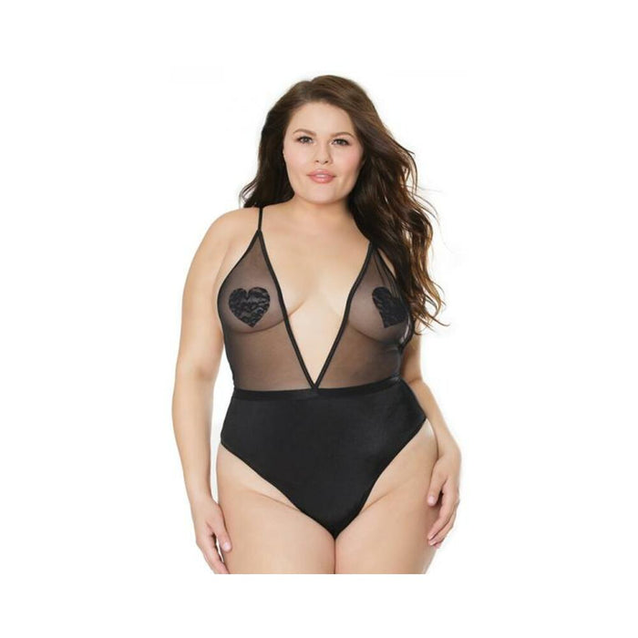 Crotchless Teddy Black Os Xl Hanging | cutebutkinky.com