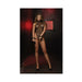Dreamgirl Fishnet Halter Teddy With Neckline Stud Details Black Os | cutebutkinky.com