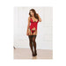 Dreamgirl Scalloped, Stretch, Galloon Lace Bustier With Underwire Open Cups Red Os | cutebutkinky.com