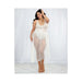 Dreamgirl Plus-size Stretch Lace Teddy & Sheer Mesh Maxi Skirt With Adjustable Straps & G-string Whi | cutebutkinky.com