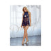 Dreamgirl Stretch Lace And Mesh Babydoll With High-neck Halter Styling Midnight Os | cutebutkinky.com