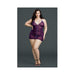 Dreamgirl Stretch Mesh Chemise With Shirring Details Plum Queen | cutebutkinky.com