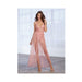Dreamgirl Stretch Lace Teddy & Sheer Mesh Maxi Skirt With Adjustable Straps & G-string Rose Small Ha | cutebutkinky.com