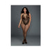 Dreamgirl Fishnet Bodystocking With Knitted Teddy Design, Strappy Neckline, Adjustable Halter Ties, | cutebutkinky.com