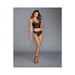 Dreamgirl Stretch Mesh & Galloon Lace Underwire Bustier & Lace-up Panty Set Black Medium Hanging | cutebutkinky.com