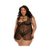 Dreamgirl  Plus-size Lace Babydoll With Thong Black 2x Hanging | cutebutkinky.com