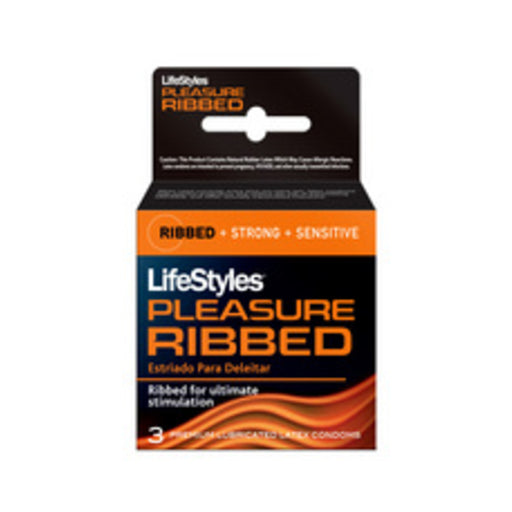 Lifestyles Condom Ribbed Pleasure Lubricated 3 Pack | cutebutkinky.com