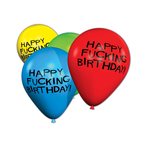 Happy Fucking Birthday 11in Balloons - 8 Per Pack | cutebutkinky.com