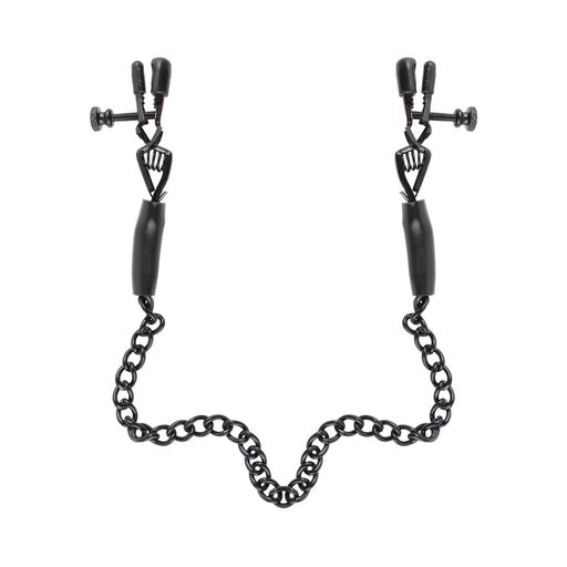 Fetish Fantasy Adjustable Nipple Chain Clamps Black | cutebutkinky.com