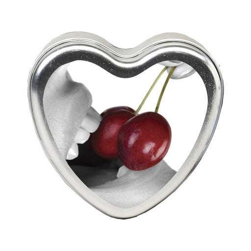Earthly Body Edible Massage Candle Cherry 4oz Heart Tin | cutebutkinky.com