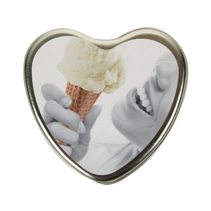 Earthly Body Edible Massage Candle Vanilla 4oz Heart Tin | cutebutkinky.com