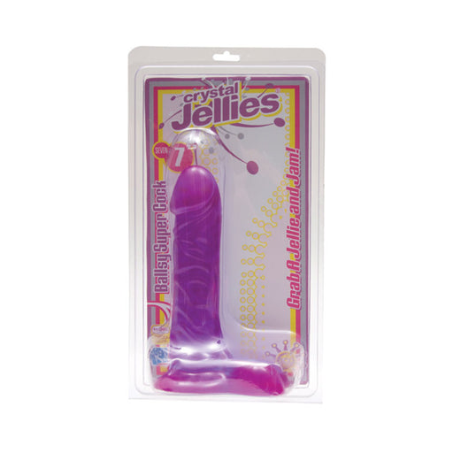 Crystal Jellie Ballsy C*ck 7in - Purple | cutebutkinky.com