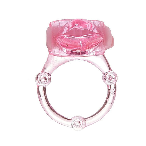 Nubbie Tongue Magenta Pink Vibrating Cock Ring | cutebutkinky.com