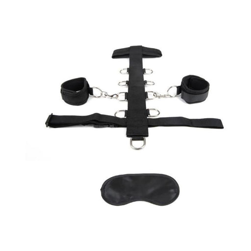 Lux Fetish Adjustable Neck & Wristraint Set Black | cutebutkinky.com
