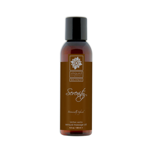Sliquid Organics Serenity Massage Oil Balance 4.2 oz- Tahitian Vanilla | cutebutkinky.com