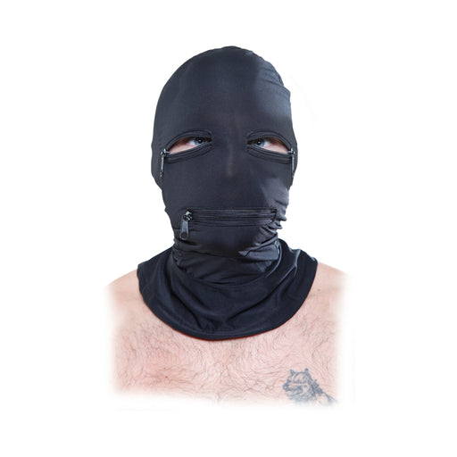 Fetish Fantasy Black Zipper Face Hood O/S | cutebutkinky.com