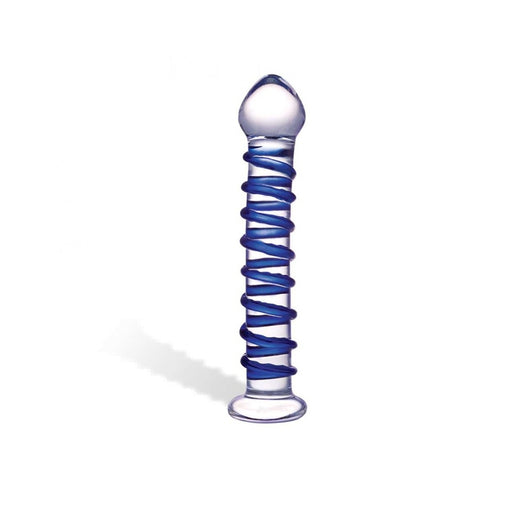 Glas Blue Spiral Glass Dildo | cutebutkinky.com