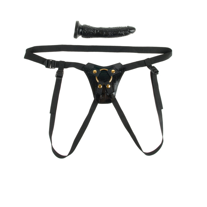 Fetish Fantasy Gold Designer Strap On Black | cutebutkinky.com