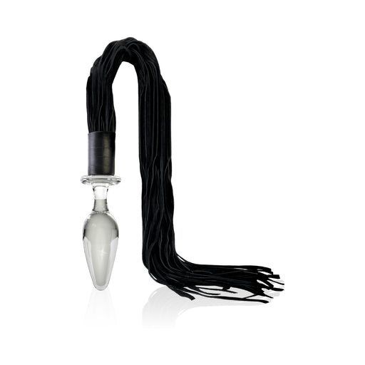 Icicles No 49 Clear Butt Plug Black Flogger | cutebutkinky.com