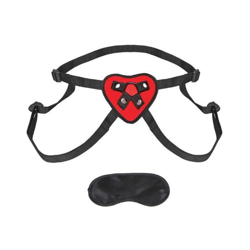 Lux Fetish Red Heart Strap On Harness O/S | cutebutkinky.com