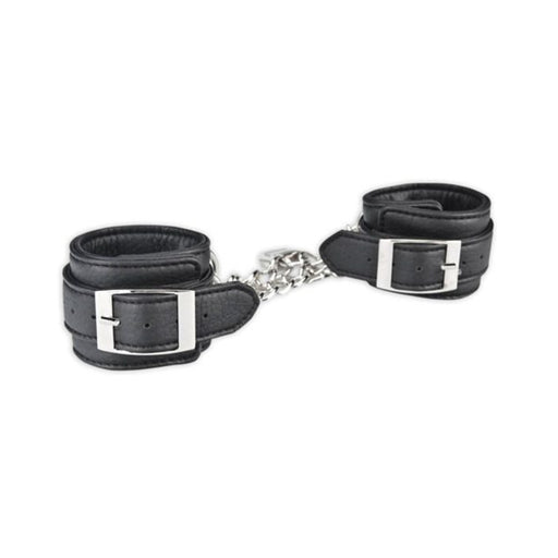 Lux Fetish Unisex Leatherette Cuffs Black | cutebutkinky.com