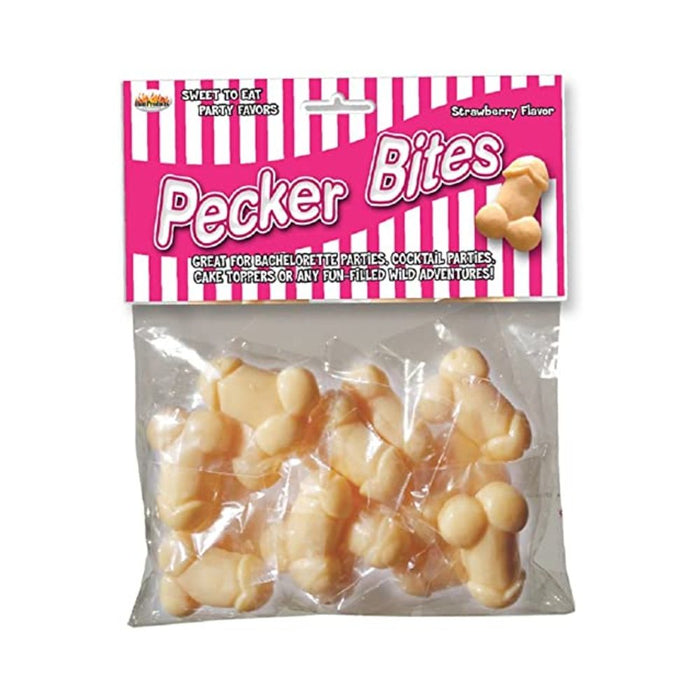 Pecker Bites Strawberry Candy 16 Pieces Bag | cutebutkinky.com