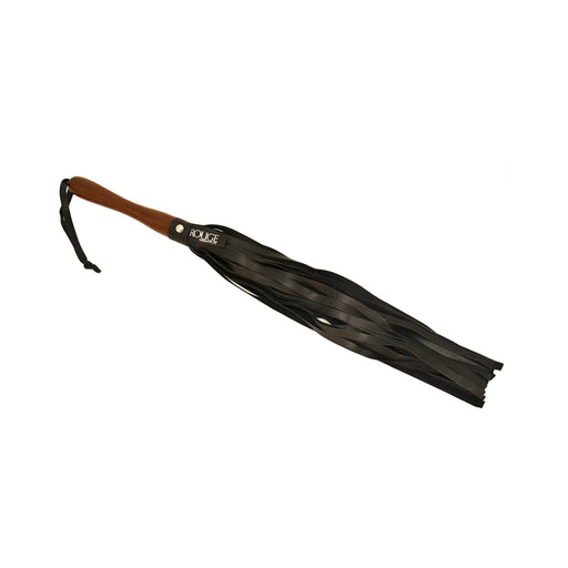 Rouge Leather Wooden Handle Flogger Black | cutebutkinky.com