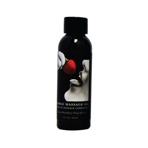 Earthly Body Edible Massage Oil Strawberry 2oz | cutebutkinky.com