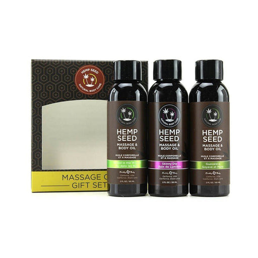 Earthly Body Edible Massage Oil Gift Set 3 Flavors | cutebutkinky.com