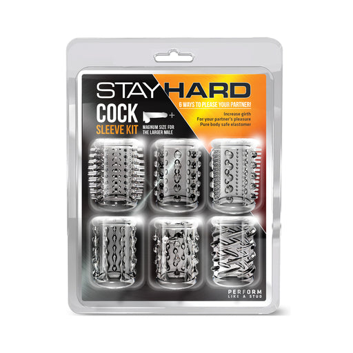 Stay Hard Cock Sleeve Kit Clear 6 Pack | cutebutkinky.com