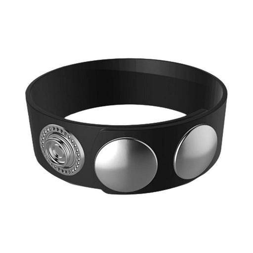 Rock Solid Adjustable Leather 3 Snap Cock Ring Black | cutebutkinky.com
