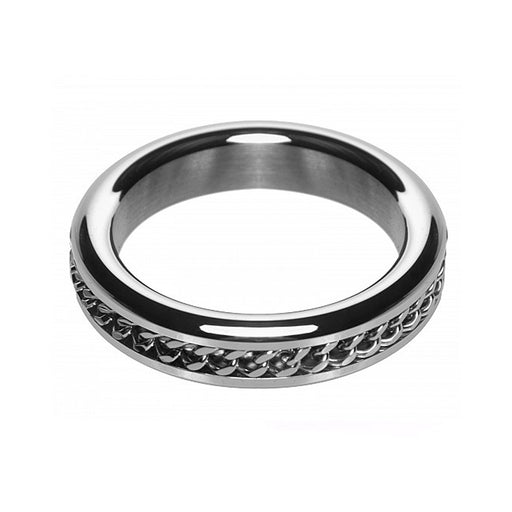 M2M Chrome Cock Ring Chain Design 1.75 inches | cutebutkinky.com