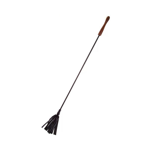 Rouge Leather Wooden Handle Riding Crop Black | cutebutkinky.com