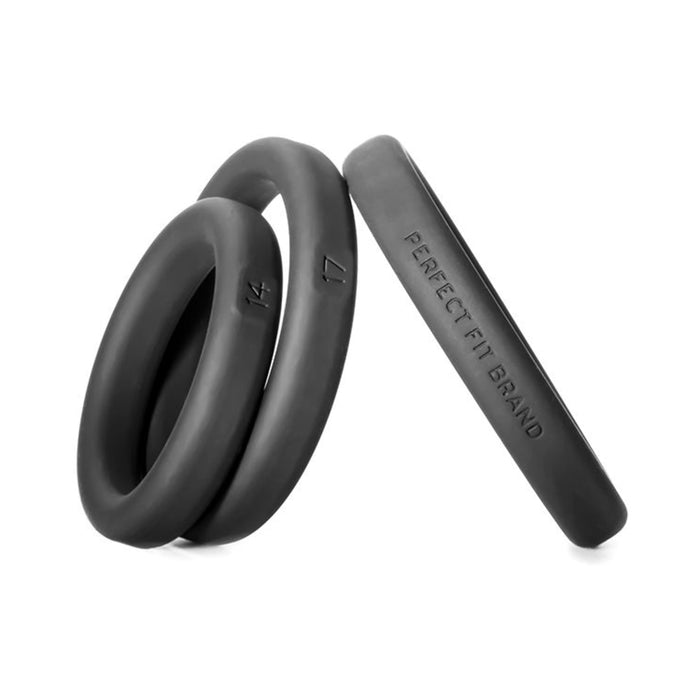 Perfect Fit Xact-fit Silicone Rings S-m-l (#14, #17, #20) Black | cutebutkinky.com