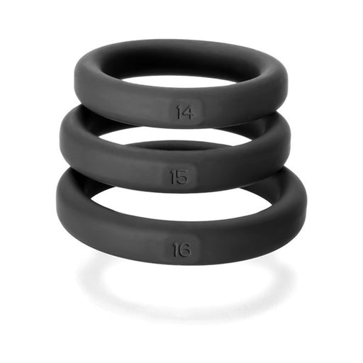 Perfect Fit Xact-fit Silicone Rings S-m (#14, #15, #16) Black | cutebutkinky.com