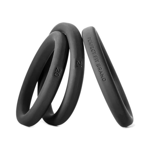 Perfect Fit Xact-fit Silicone Rings L-xl (#20, #21, #22) Black | cutebutkinky.com
