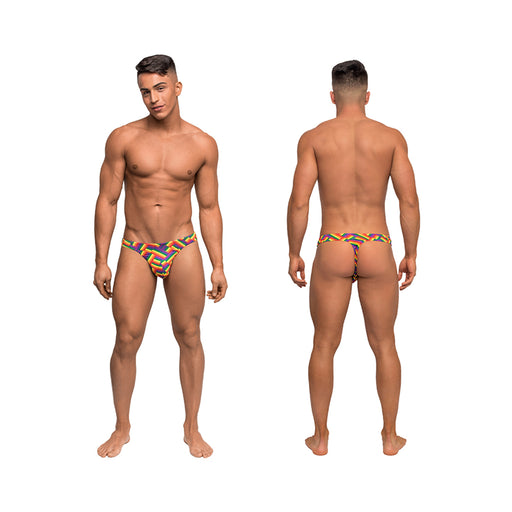 Pride Fest Contoured Pouch Bong Thong Rainbow S/M | cutebutkinky.com