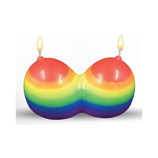 Jumbo Boobie Rainbow Candle | cutebutkinky.com